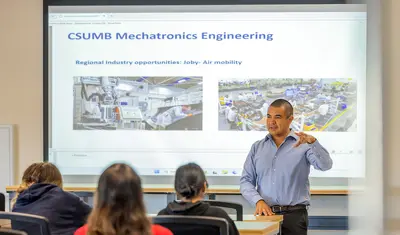 Mechatronics instructor Luis Cabrales