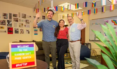 Rainbow Raft Pride Center, Tyler St. Pierre-Young, Betsaida Solis and David Reichard