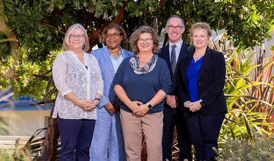 (From left) Karen Myers-Bowman, Michelle L. Mayo, Andrew Lawson, Cindy Juntunen, Vivienne J. McClendon