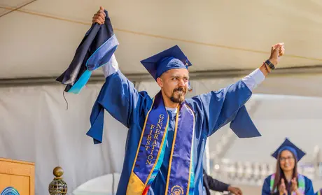 First-generation student at graduation
