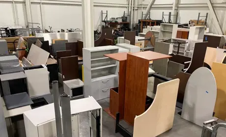Reused furniture in storage